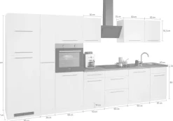 wiho Küchen Küchenzeile »Unna« mit E-Geräten, Breite 370 cm