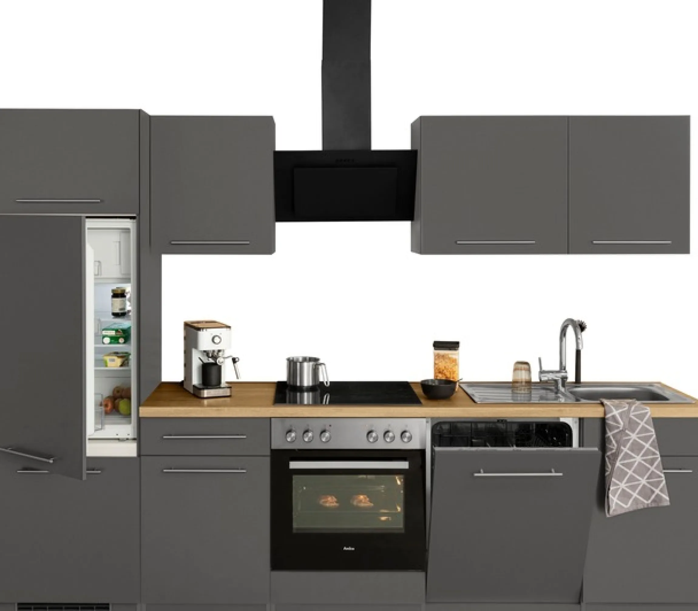 wiho Küchen Küchenzeile »Unna« mit E-Geräten, Breite 280 cm
