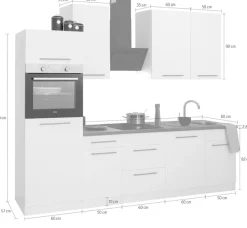 wiho Küchen Küchenzeile »Unna« mit E-Geräten, Breite 280 cm