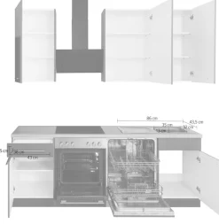 wiho Küchen Küchenzeile »Unna« ohne E-Geräte, Breite 220 cm