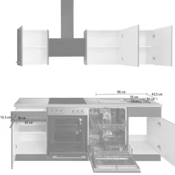 wiho Küchen Küchenzeile »Unna« ohne E-Geräte, Breite 220 cm