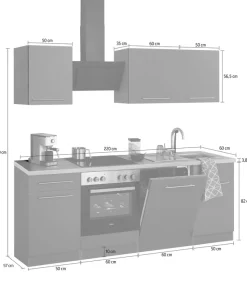 wiho Küchen Küchenzeile »Unna« ohne E-Geräte, Breite 220 cm