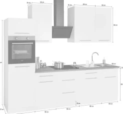 wiho Küchen Küchenzeile »Unna« ohne E-Geräte, Breite 280 cm