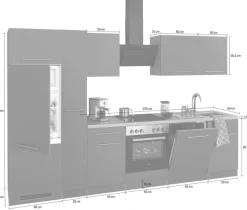 wiho Küchen Küchenzeile »Unna« ohne E-Geräte, Breite 310 cm