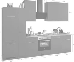 wiho Küchen Küchenzeile »Unna« ohne E-Geräte, Breite 310 cm