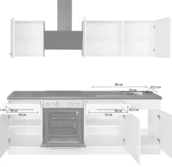 wiho Küchen Küchenzeile »Unna« ohne E-Geräte, Breite 220 cm