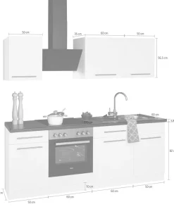 wiho Küchen Küchenzeile »Unna« ohne E-Geräte, Breite 220 cm