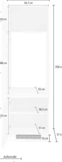 wiho Küchen Kühlumbauschrank »Erla« 60 cm breit mit Kassettenfront