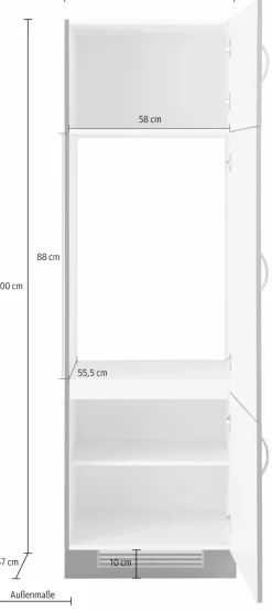 wiho Küchen Kühlumbauschrank »Flexi«