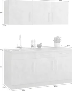 wiho Küchen Pantryküche »Cali« ohne E-Geräte, Breite 160 cm