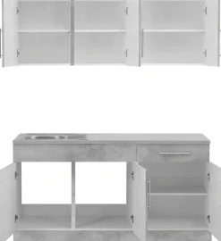wiho Küchen Pantryküche »Cali« ohne E-Geräte, Breite 160 cm