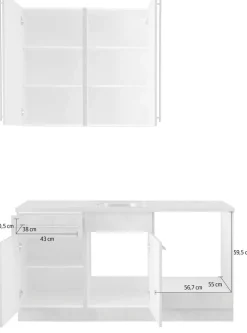 wiho Küchen Pantryküche »Chicago« wahlweise mit E-Geräten, Breite 160 cm