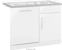 wiho Küchen Spülenschrank »Cali« 110 cm breit, inkl. Tür/Sockel für Geschirrspüler