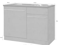 wiho Küchen Spülenschrank »Chicago« 110 cm breit, inkl. Tür/Sockel für Geschirrspüler