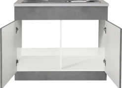 wiho Küchen Spülenschrank »Chicago« 100 cm breit, inkl. Einbauspüle aus Edelstahl