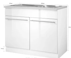 wiho Küchen Spülenschrank »Chicago« 100 cm breit, inkl. Einbauspüle aus Edelstahl
