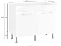 wiho Küchen Spülenschrank »Ela« Breite 100 cm, höhenverstellbare Füße