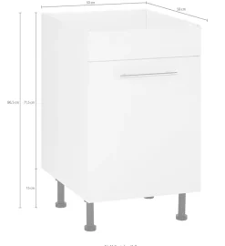 wiho Küchen Spülenschrank »Ela« Breite 50 cm, höhenverstellbare Füße