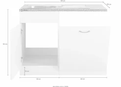 wiho Küchen Spülenschrank »Kiel« 110 cm breit, inkl. Tür/Griff/Sockel für Geschirrspüler