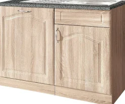 wiho Küchen Spülenschrank »Linz« 110 cm breit, inkl. Tür/Sockel für Geschirrspüler, in Landhaus-Optik