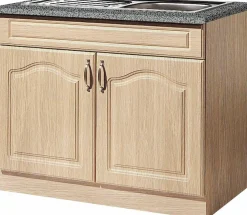 wiho Küchen Spülenschrank »Linz« 100 cm breit, in Landhaus-Optik