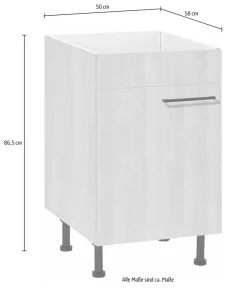 wiho Küchen Spülenschrank »Nisos« 50 cm breit, mit verstellbaren Füßen, ohne Arbeitsplatte