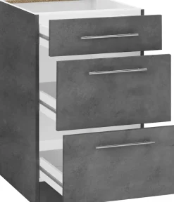 wiho Küchen Unterschrank »Cali« 50 cm breit, mit 2 großen Auszügen ohne Arbeitsplatte