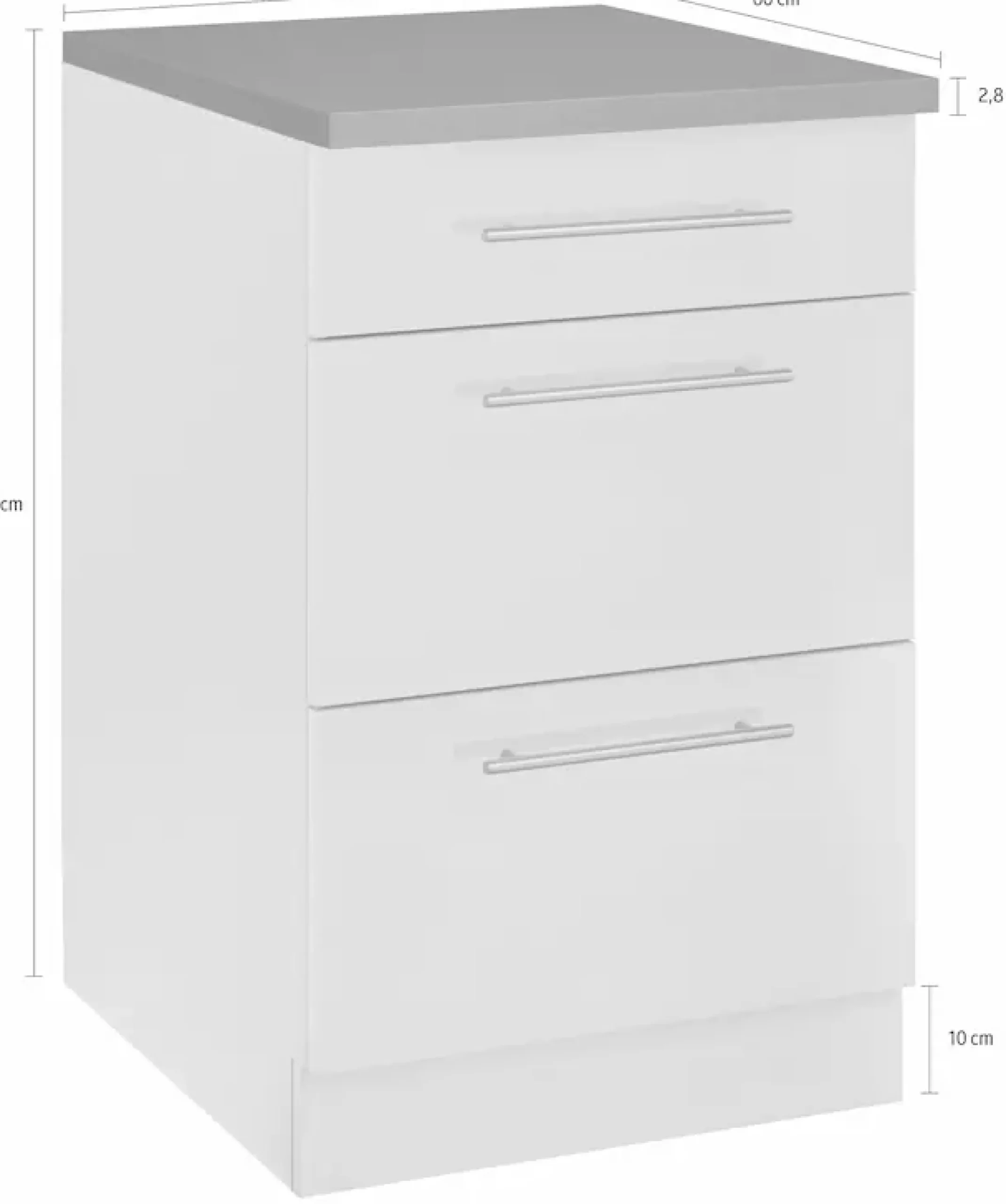wiho Küchen Unterschrank »Cali« 50 cm breit, mit 2 großen Auszügen