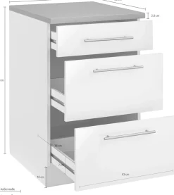 wiho Küchen Unterschrank »Cali« 50 cm breit, mit 2 großen Auszügen