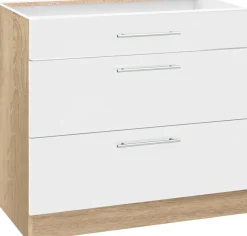 wiho Küchen Unterschrank »Cali« 90 cm breit, mit 2 großen Auszügen ohne Arbeitsplatte
