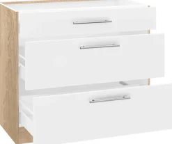 wiho Küchen Unterschrank »Cali« 90 cm breit, mit 2 großen Auszügen ohne Arbeitsplatte