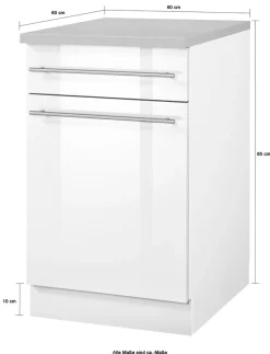 wiho Küchen Unterschrank »Chicago« 60 cm breit, 1 Schubkasten und 1 Tür