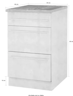 wiho Küchen Unterschrank »Chicago« 50 cm breit mit 2 Auszügen