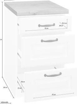 wiho Küchen Unterschrank »Erla« 50 cm breit, mit 2 großen Auszügen