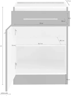 wiho Küchen Unterschrank »Unna« 60 cm breit, ohne Arbeitsplatte