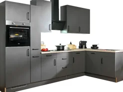 wiho Küchen Winkelküche »"Simi", mit verstellbaren Füßen, wahlweise mit E-Geräten« Soft-Close-Funktion in Schubkästen & Auszügen, Stellbreite 315/175 cm