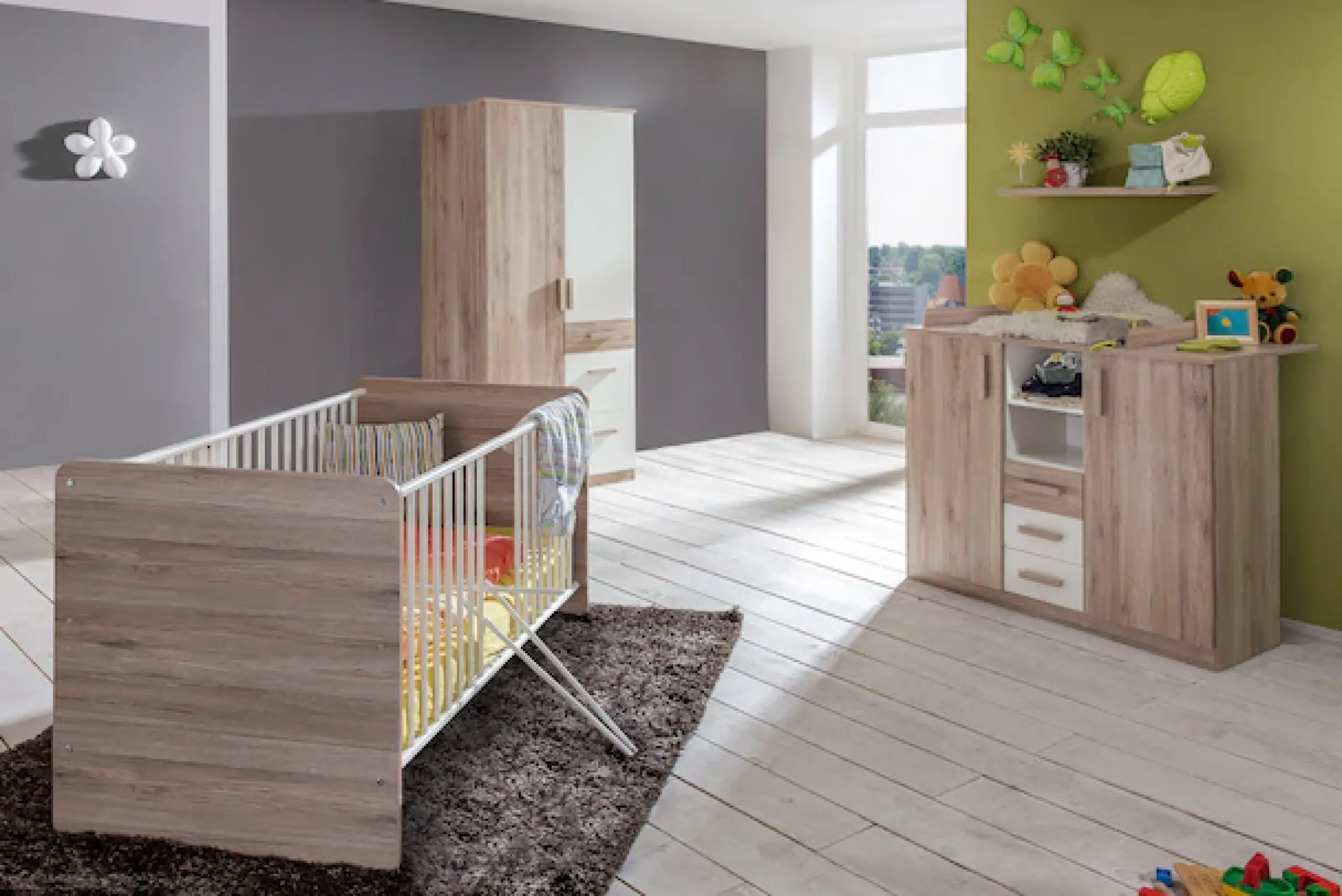 Wimex Babyzimmer-Komplettset »Bergamo« Set, 3 Stk. tlg. Bett + Wickelkommode + 2 trg. Schrank
