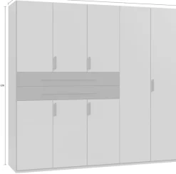 Wimex Drehtürenschrank »Digit Kleiderschrank wahlweise mit oder ohne Spiegel« Schlafzimmer Schrank Bestseller im modernem Design,erhältlich in den Breiten 225cm oder 270cm (mit 8 oder 10 Türen)