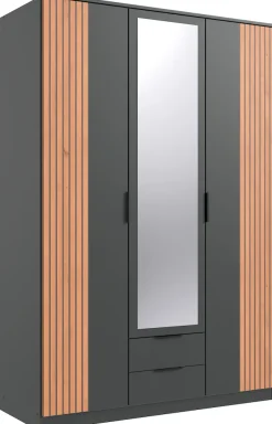 Wimex Drehtürenschrank »Lübeck« Akustiklamellen Optik, mit Spiegeltüren, 135 oder 180cm breit