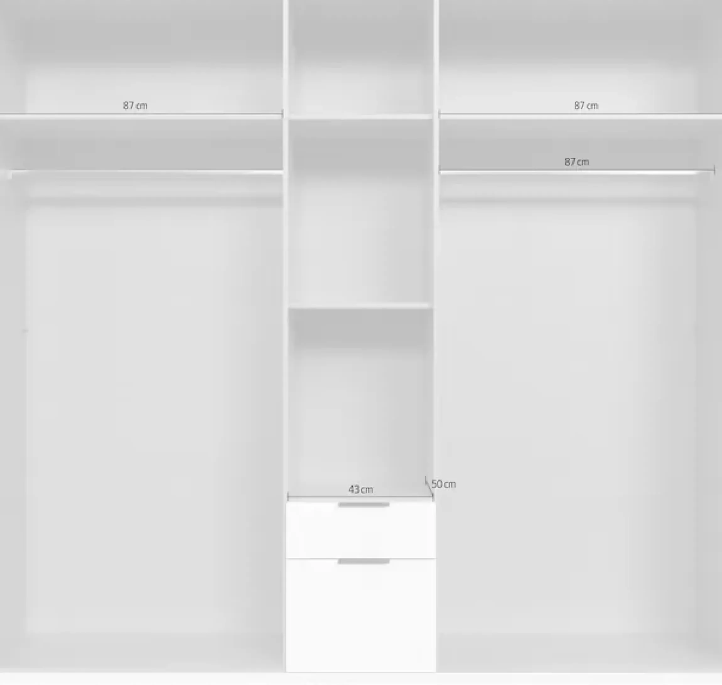 Wimex Drehtürenschrank »Mugano« mit langen oder kurzen Griffen aus Metall,in vielen Breiten, 208 oder 236 cm hoch, Made in Germany