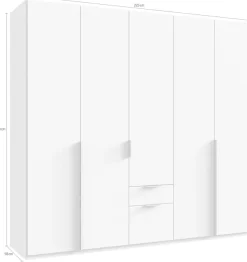 Wimex Drehtürenschrank »Mugano« mit langen oder kurzen Griffen aus Metall,in vielen Breiten, 208 oder 236 cm hoch, Made in Germany