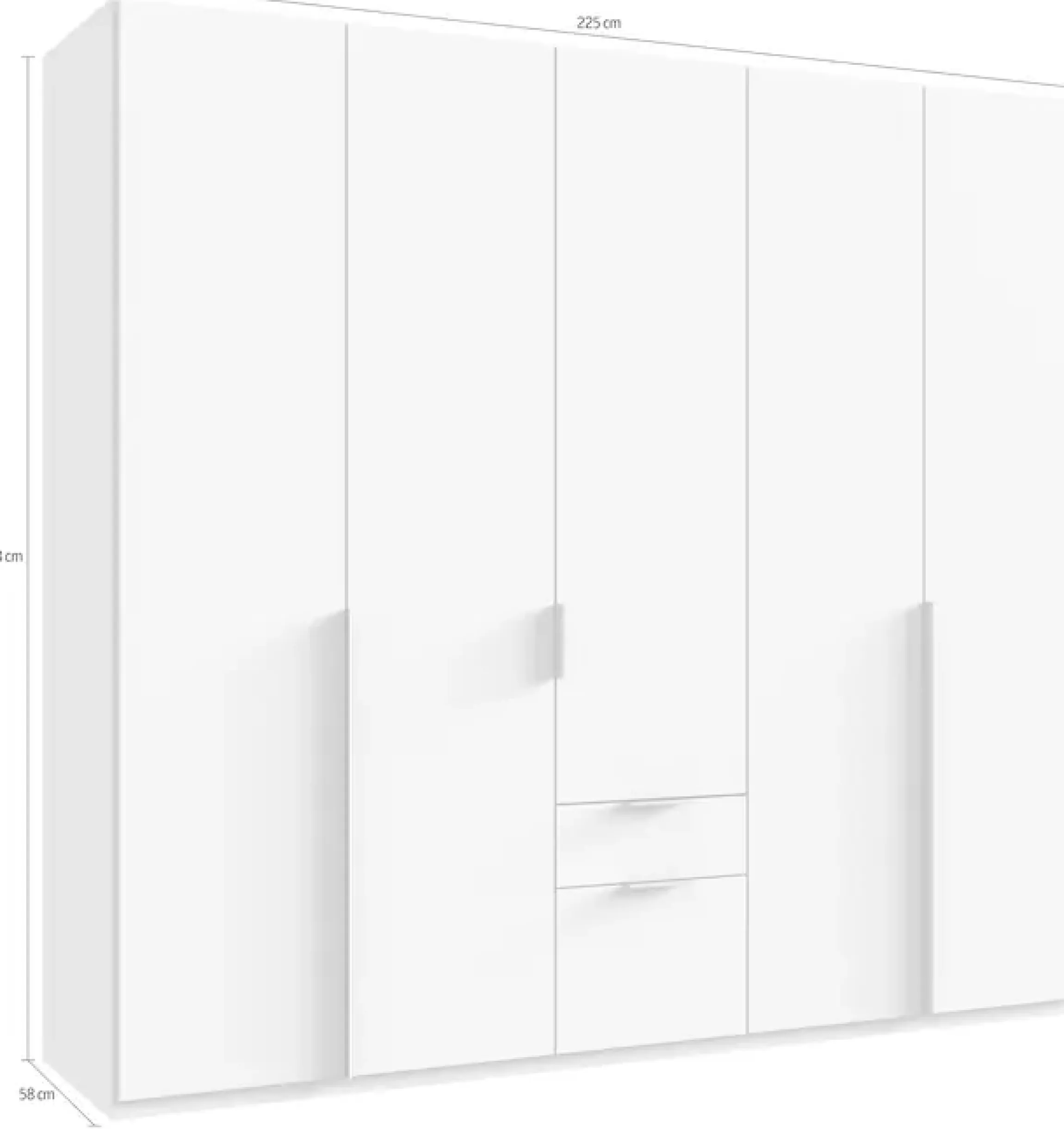 Wimex Drehtürenschrank »Mugano« mit langen oder kurzen Griffen aus Metall,in vielen Breiten, 208 oder 236 cm hoch, Made in Germany