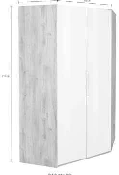 Wimex Eckkleiderschrank »Level by fresh to go« mit Glastüren