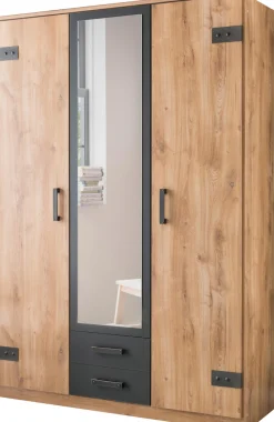 Wimex Kleiderschrank »Cork, mit oder ohne Spiegel, rustikaler Look im Industrial Design« wahlweise in 135cm oder 180cm breit, 58cm tief, 199cm hoch