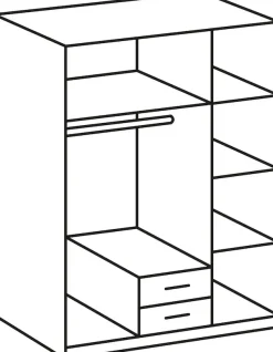 Wimex Kleiderschrank »Cork, mit oder ohne Spiegel, rustikaler Look im Industrial Design« wahlweise in 135cm oder 180cm breit, 58cm tief, 199cm hoch