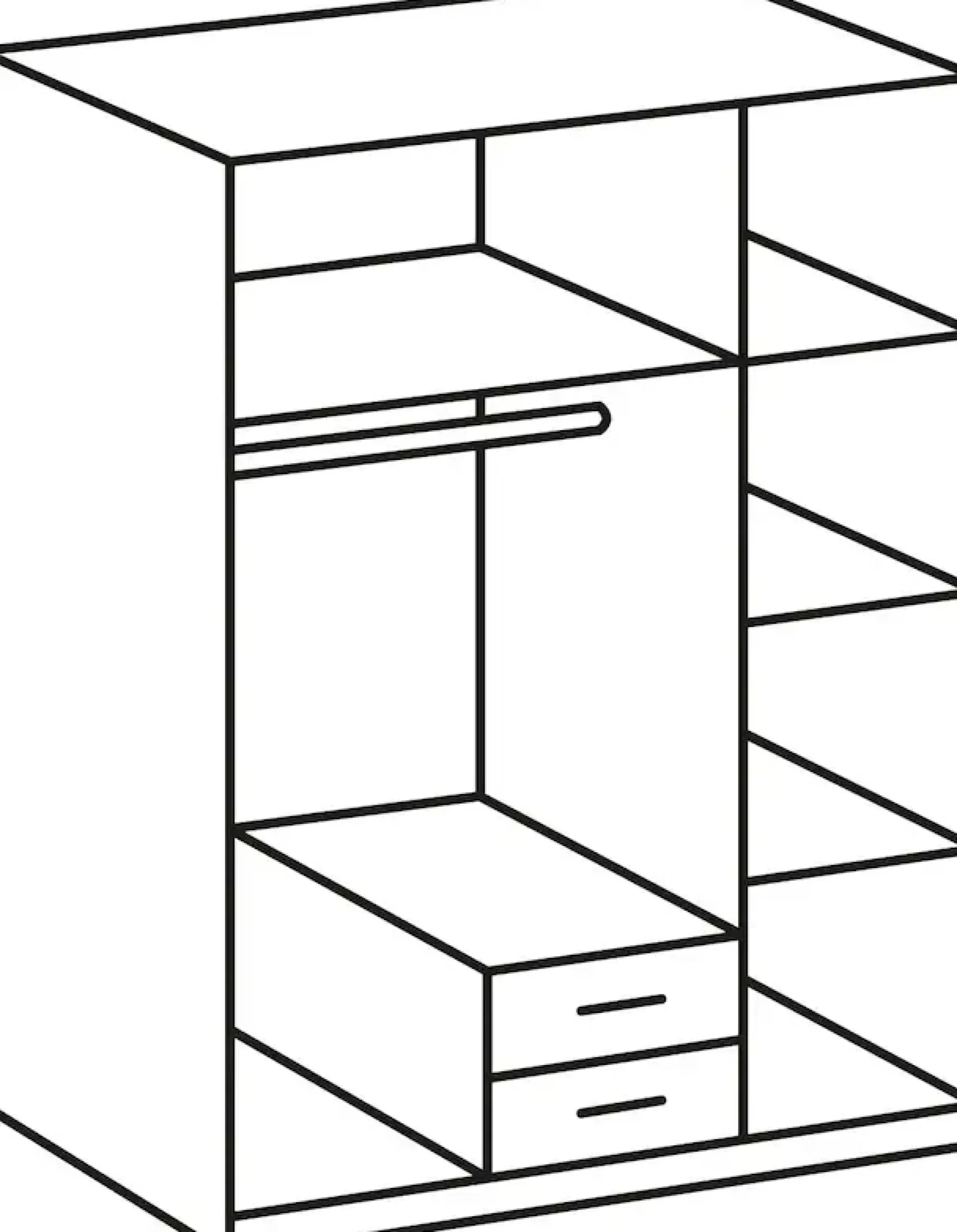 Wimex Kleiderschrank »Cork, mit oder ohne Spiegel, rustikaler Look im Industrial Design« wahlweise in 135cm oder 180cm breit, 58cm tief, 199cm hoch
