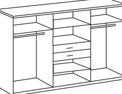 Wimex Kleiderschrank »Diver Drehtürenschrank mit Spiegel, in der Breite 270cm« Bestseller Schlafzimmerschrank wahlweise 3 Innenausstattungen