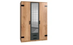 Wimex Kleiderschrank »Liverpool, Made in Germany« mit Spiegel und 2 Schubladen, 135x58x199cm, Industrial Design