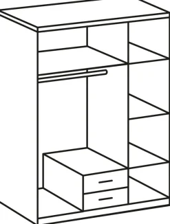 Wimex Kleiderschrank »Liverpool, Made in Germany« mit Spiegel und 2 Schubladen, 135x58x199cm, Industrial Design