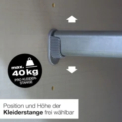 Wimex Kleiderschrank »Mugano, Made in Germany, Lieferung bis in Deine Etage und Stellort« wähle Deine Ausstattung: Basic oder Premium!,3 Schwebetüren, große Größen, mit oder ohne Spiegel, Metallgriffe